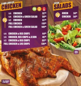 Steers flame-grilled chicken with Famous Hand-Cut Chips