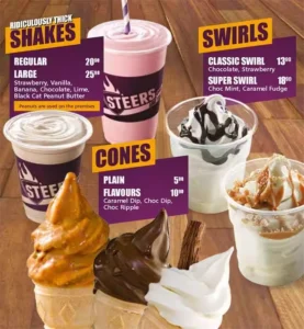 Steers milkshakes, ice cream swirls and cones