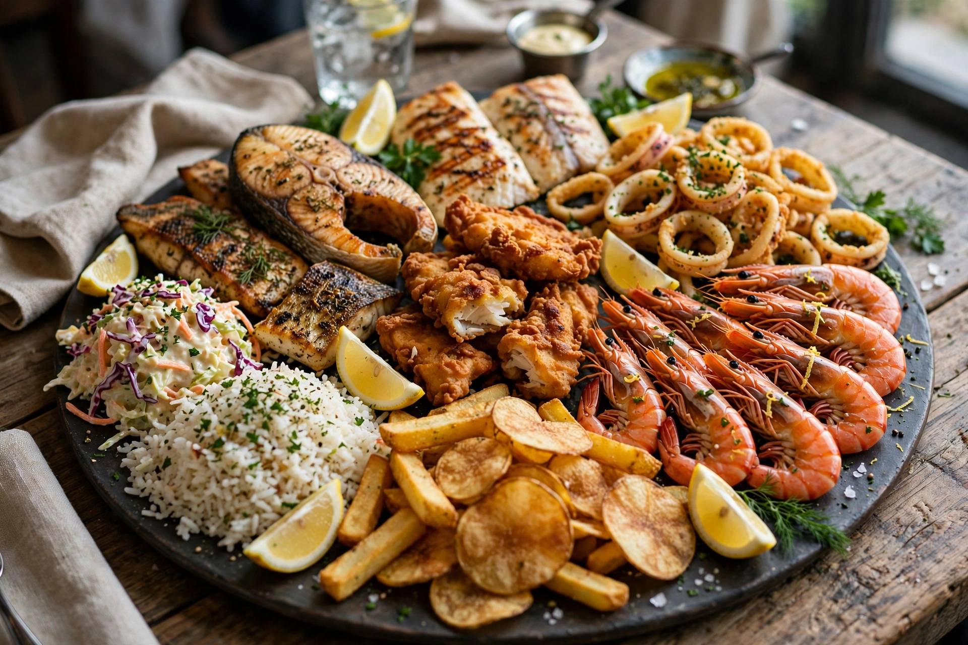 Fishaways family seafood sharing platter