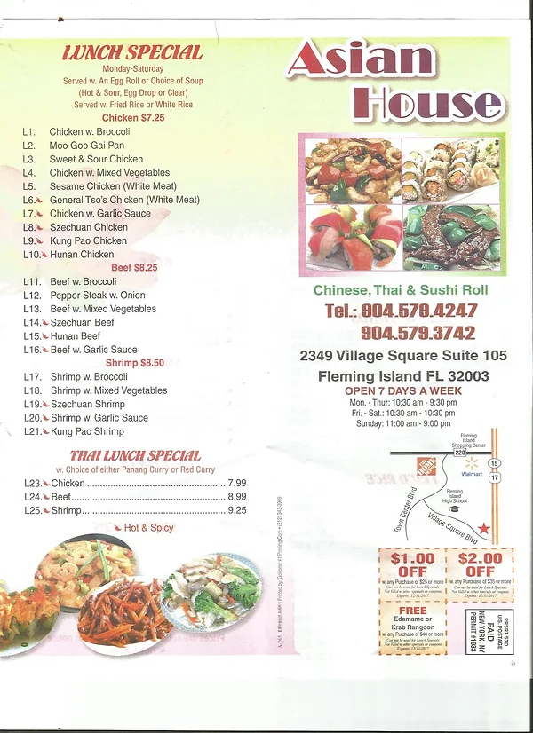 Asia House Menu With Updated Prices in South Africa 2024