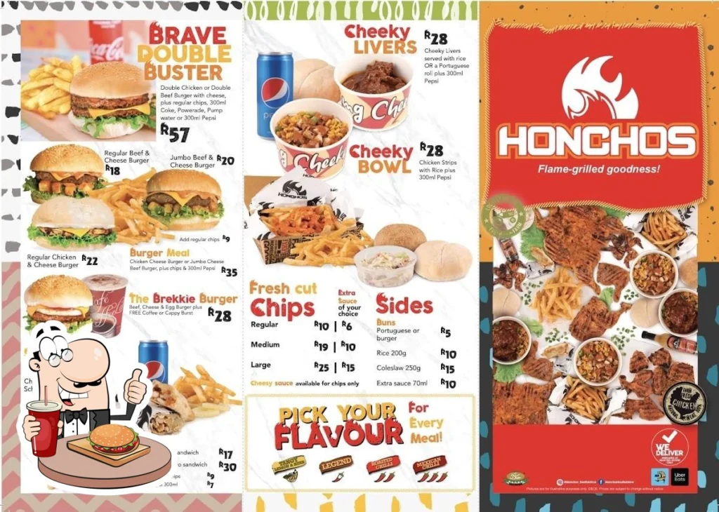 Honchos Restaurant Menu With Updated Prices in South Africa 2024