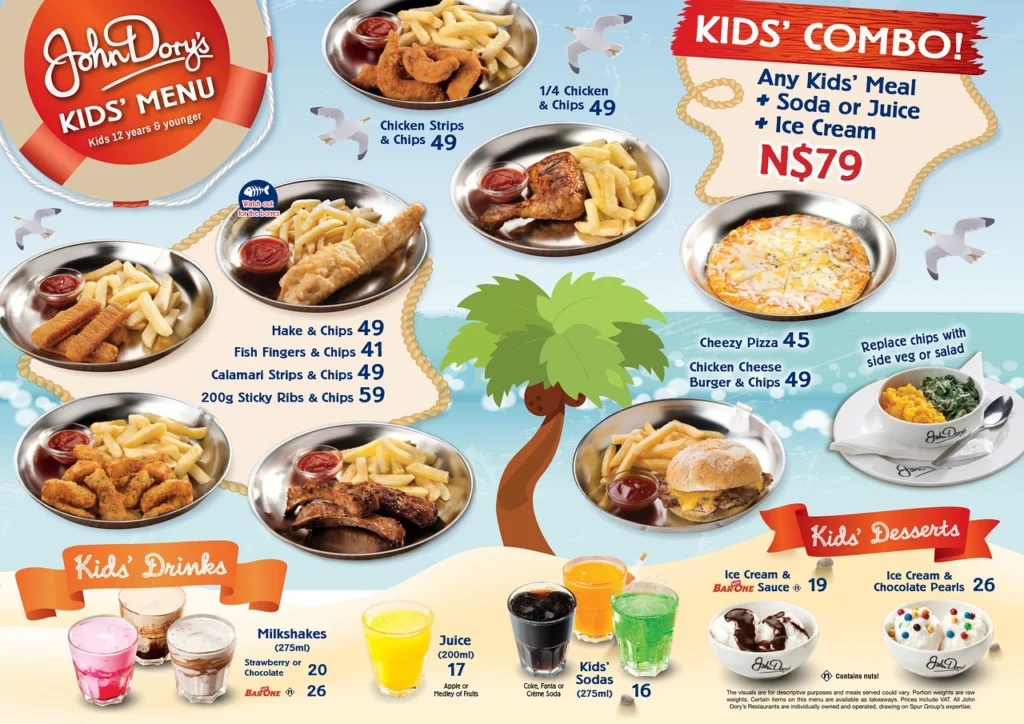 John Dory's Kids Menu Prices