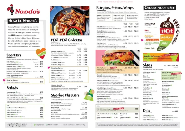 Nando’s Breakfast Menu With Updated Prices in South Africa 2024