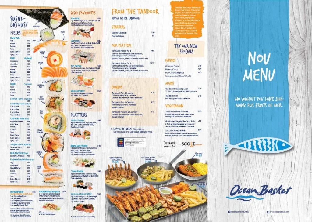 Ocean Basket Platters to Share Menu Prices