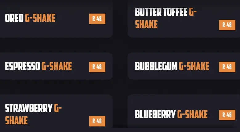 Rocomamas Milkshake Menu Prices