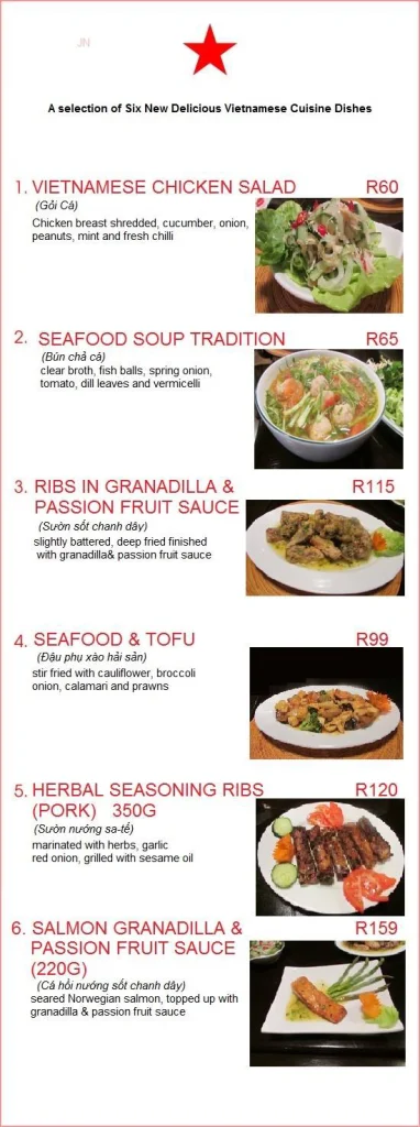 Saigon Rivonia Starters Menu Prices