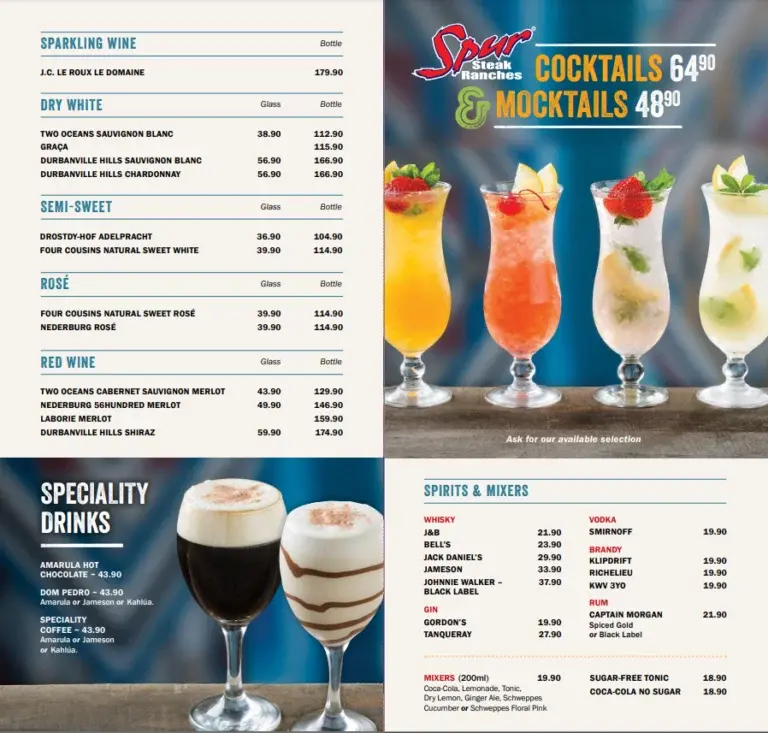 Spur Breakfast Coffee Menu