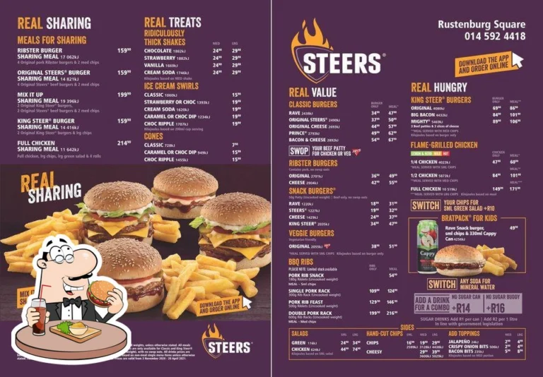 Steers Breakfast Menu With Updated Prices in South Africa 2024