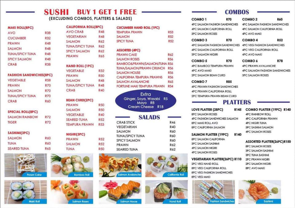 Tommys Sushi Menu