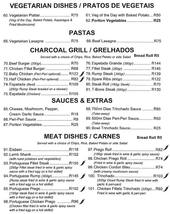 Dias Tavern Pastas Menu Prices