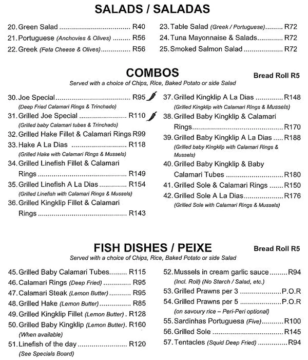 Dias Tavern Salads Menu Prices