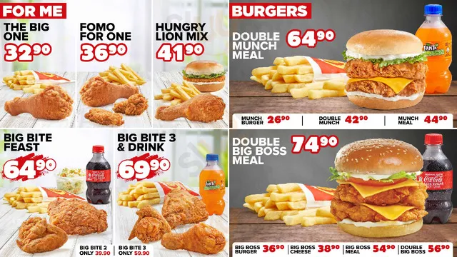 Hungry Lion Menu With Updated Prices in South Africa 