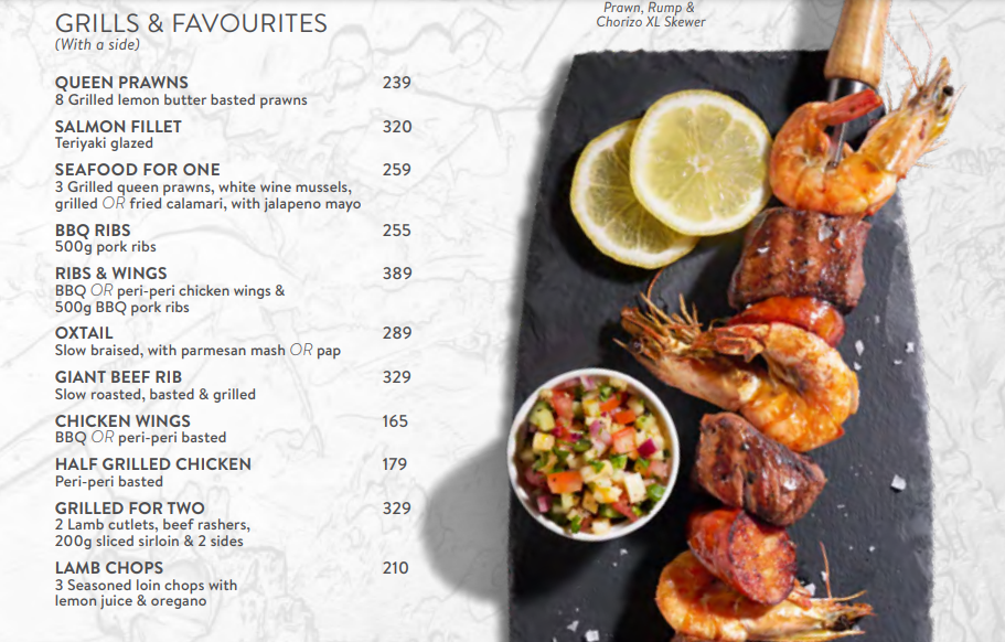 News Cafe Boksburg Grills & Favourites Menu Prices