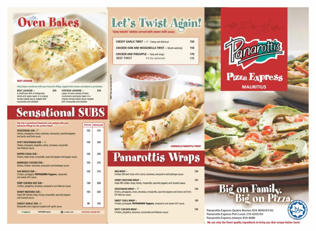  Panarottis Pasta Menu Prices