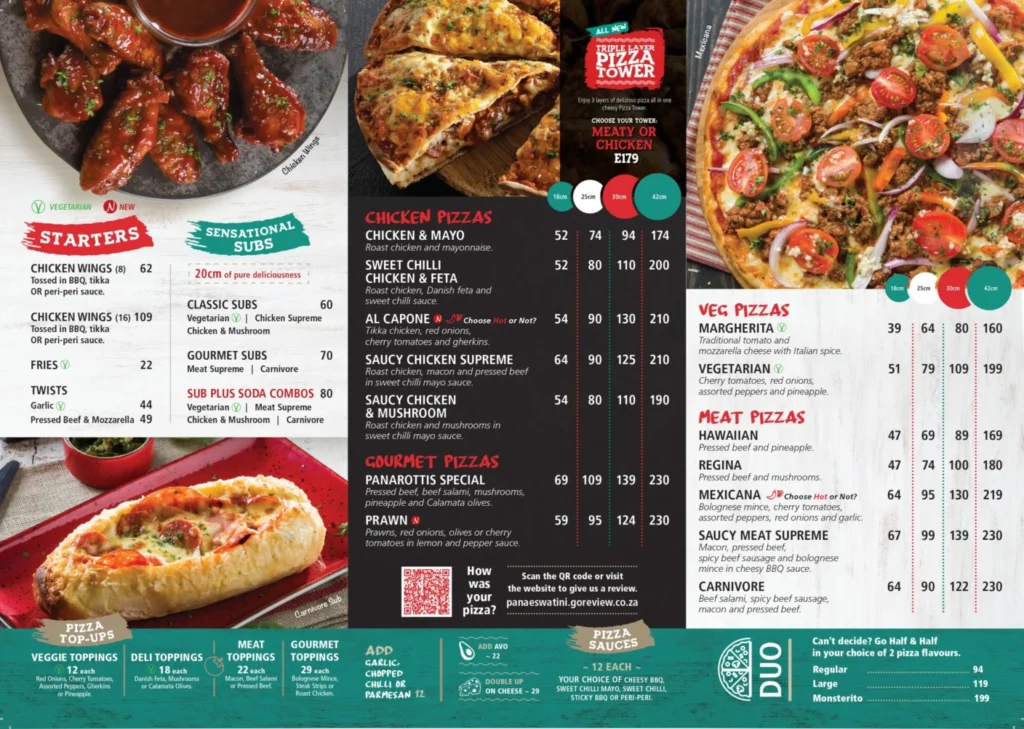  Panarottis Pizza Menu Prices