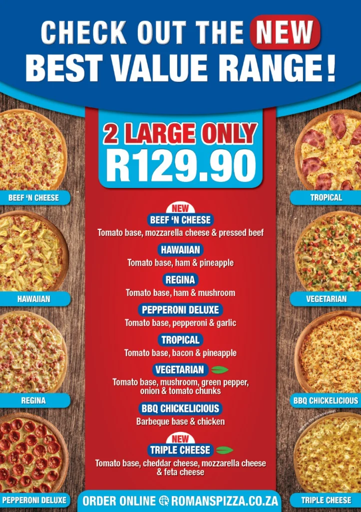 Romans Large Pizza Menu Prices