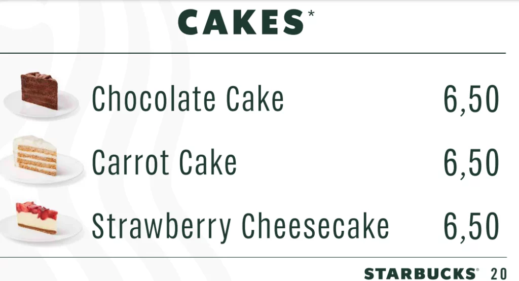 Starbucks Bakery Menu Prices