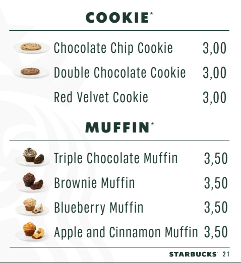 Starbucks Bakery Menu Prices