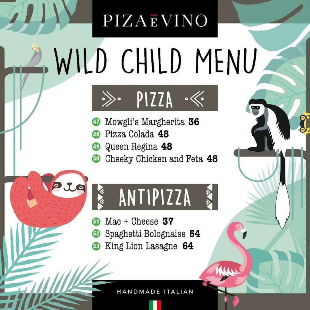 Updated Menu Items And Prices Of Piza e Vino South Africa