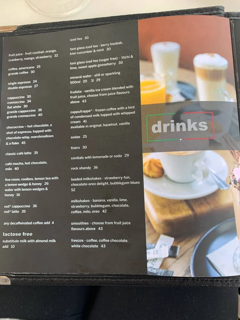 Cappuccinos Menu With Updated Prices in South Africa 2025