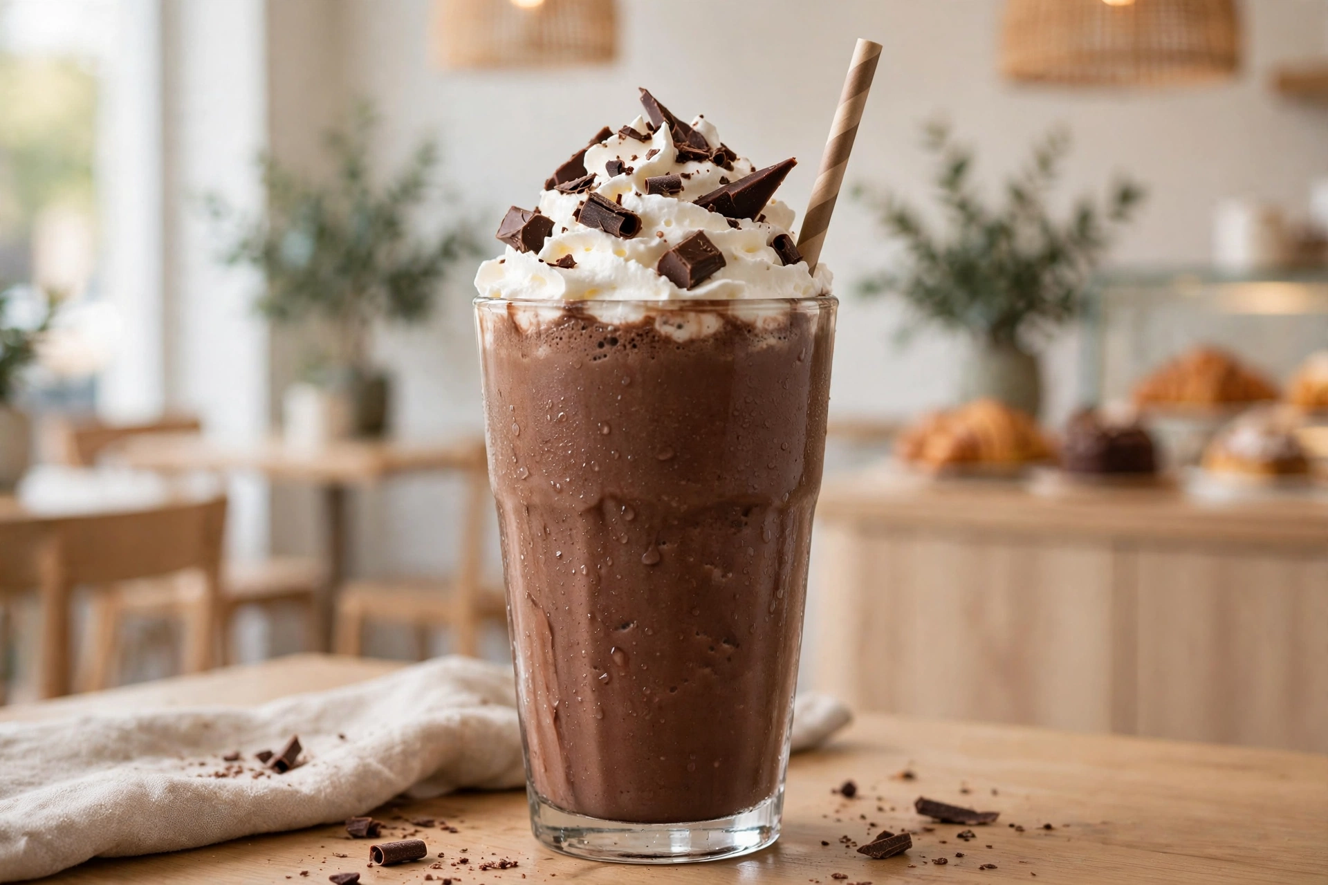 Milky Lane chocolate milkshake with cream